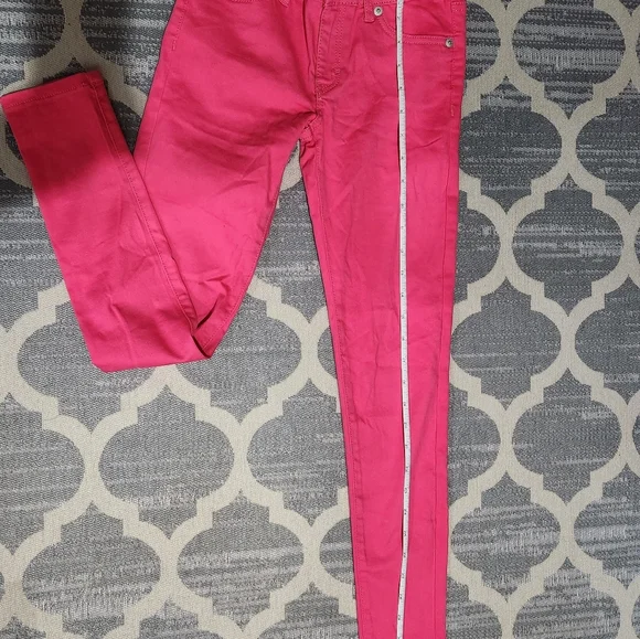 Levi's 710 Super Skinny Jeans Girls 10 R Hot Pink Adjustable Waist Stretch - Picture 5 of 8